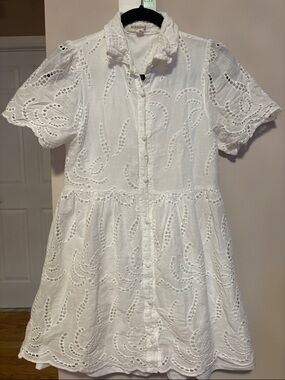 Morrisday White Eyelet Mini Dress